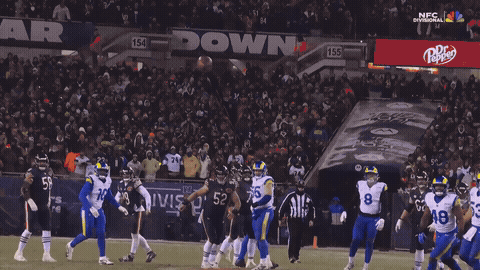 Rams DB, Kam Curl, makes a game-ending interception agains the Bears